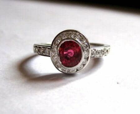 Hand-fabricated ruby ring made in India