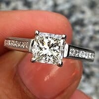 1.03 carats Princess cut diamond ring vWP
